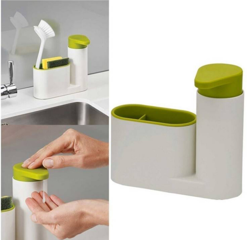 Dispensador de jabón más porta esponja