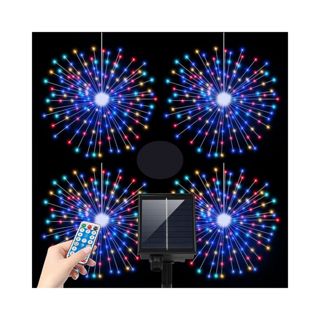4 Luces Solares de Fuegos Artificiales