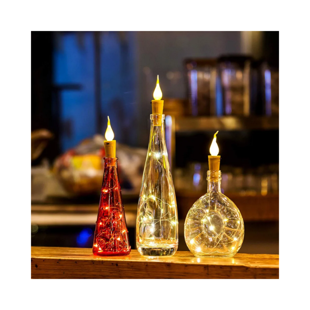 Luces de cuerda con corcho para botellas