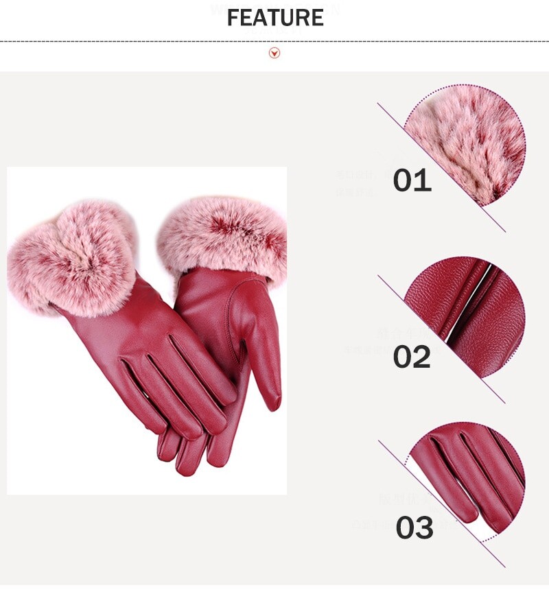Guantes De Piel Sintetica Con Táctil -